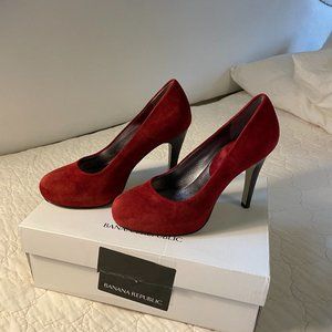 Banana Republic Red Suede Pumps, 5.5